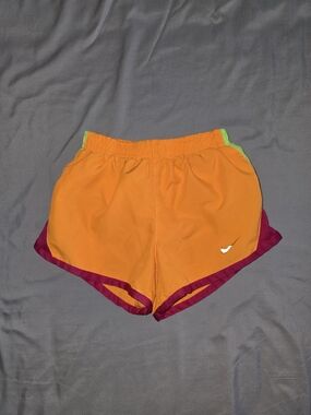 Nike Girl's Orange Running Shorts with Magenta Trim